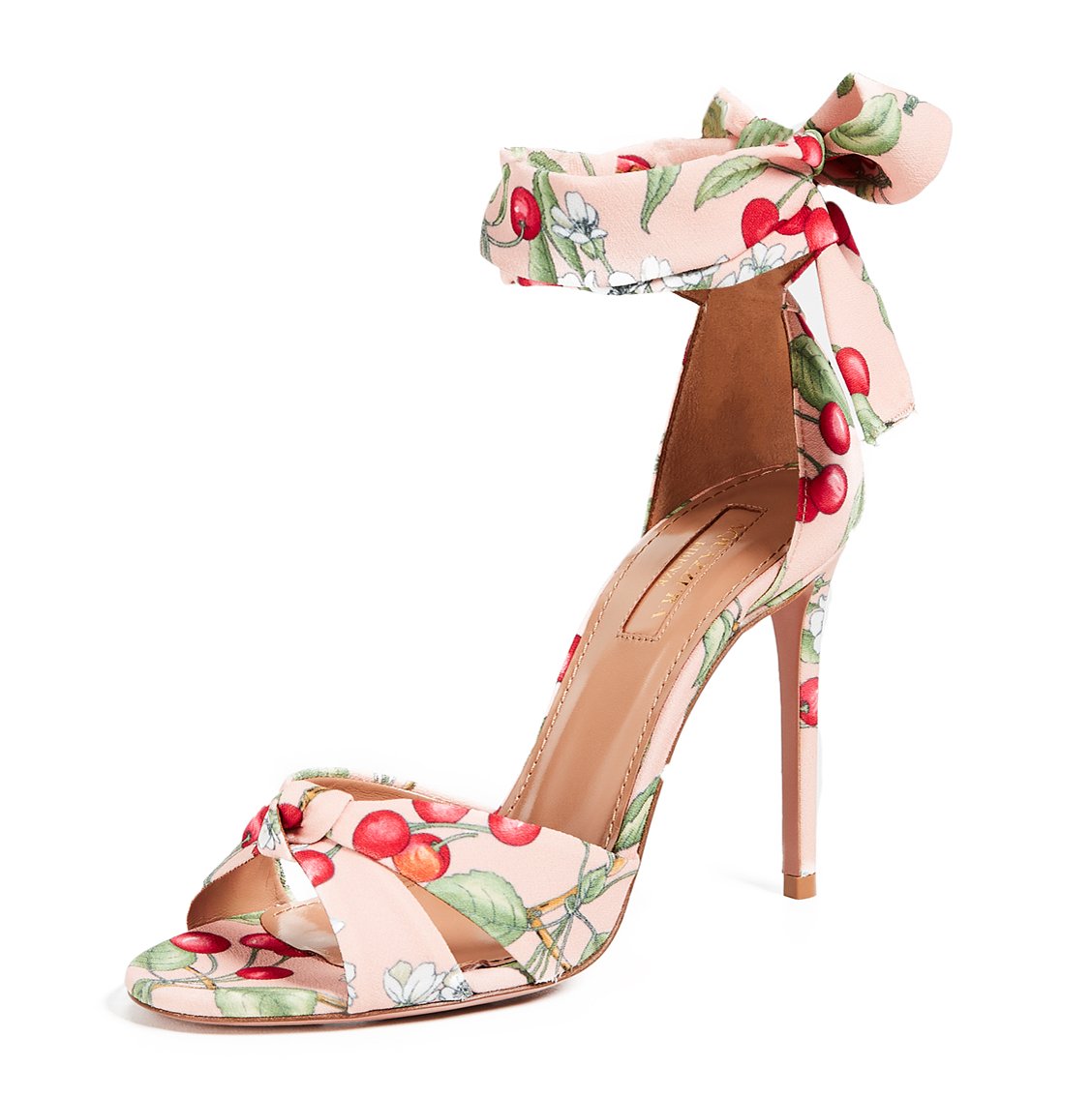 Aquazzura All Tied Up 105mm Sandals - Jaipur Pink